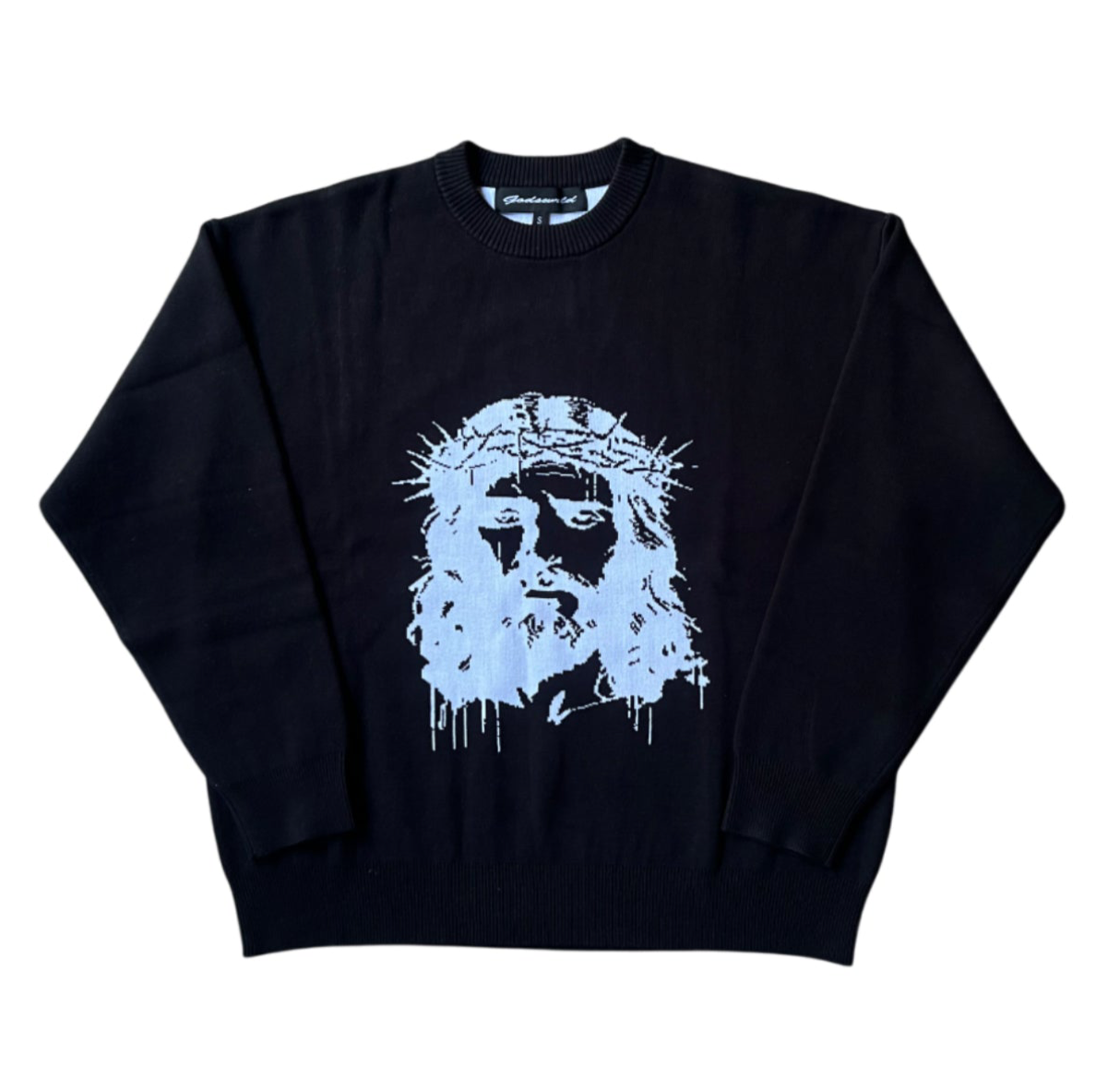 CRUCIFIX KNIT SWEATER BLACK