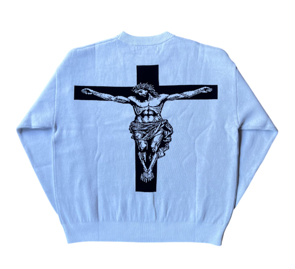 CRUCIFIX KNIT SWEATER WHITE